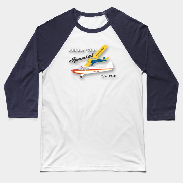 Piper PA-11 Cub Special Baseball T-Shirt by GregThompson